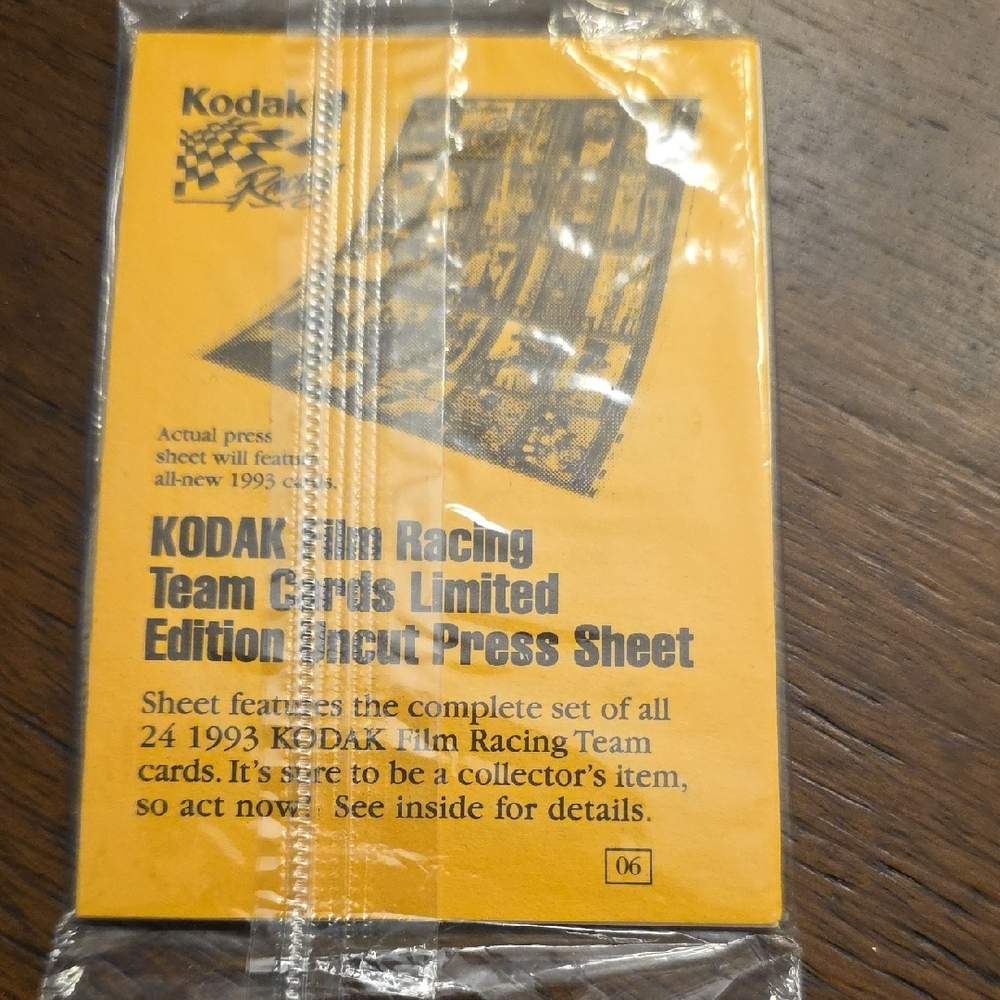 Kodak Racing Card.1993 - Picture 2 of 2